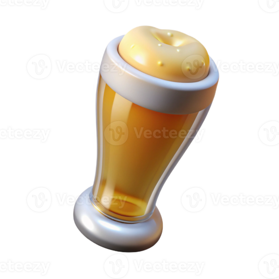vibrant abstract Glass Beer Pilsner Isolated on Transparent Background genuine png