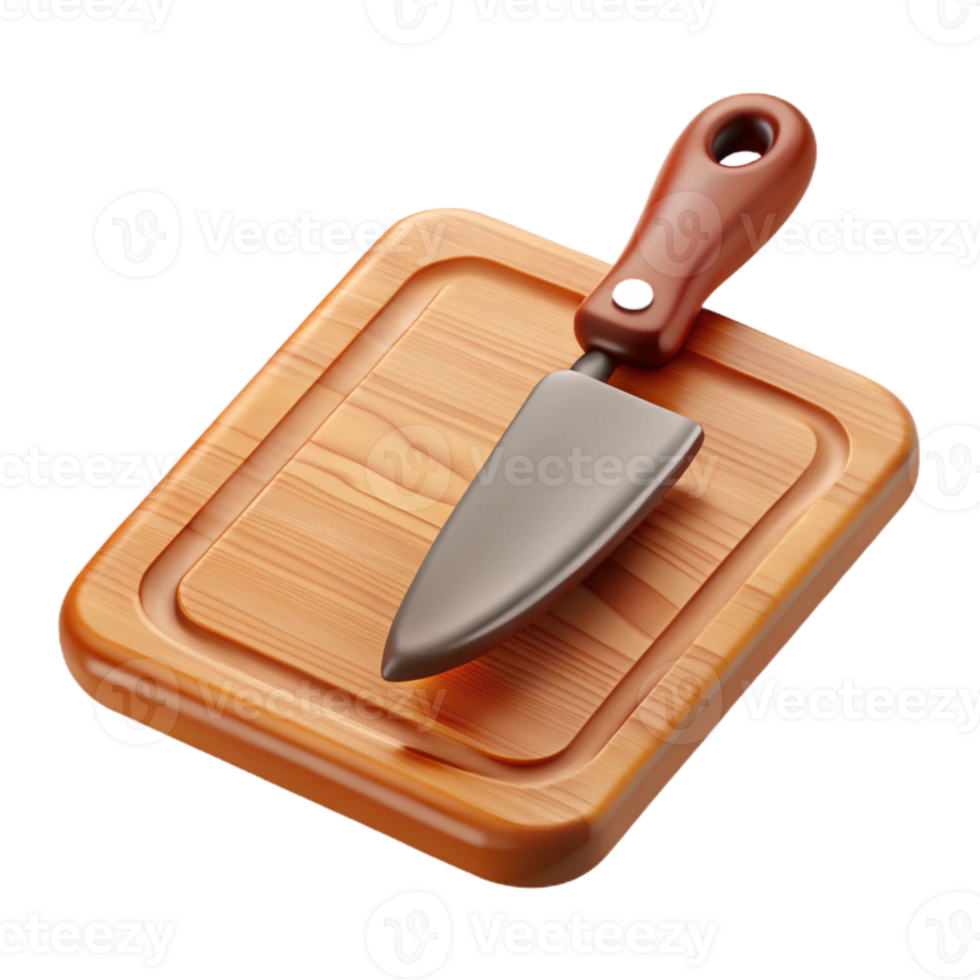 magnificent contemporary Wooden Cutting Board with Knife Transparent Background authentic png