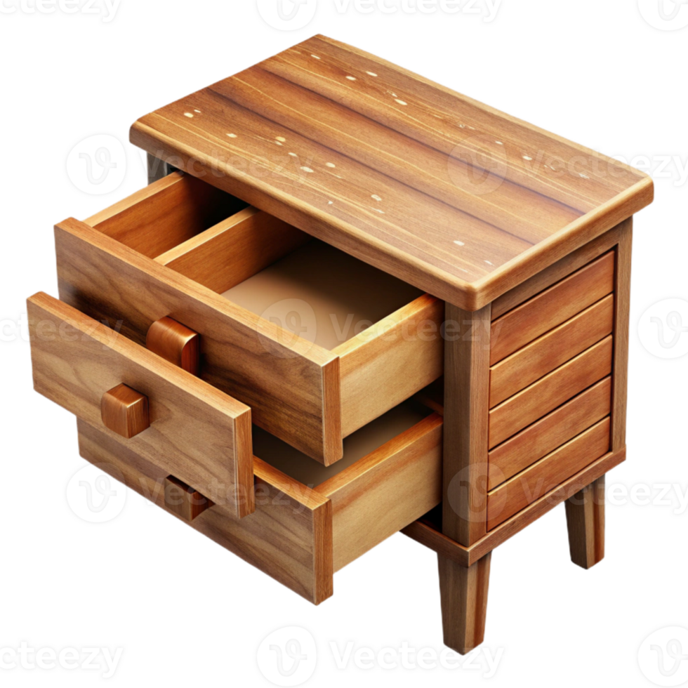 extraordinary minimalist Wooden Desk Drawer Open Top View Cutout high quality png