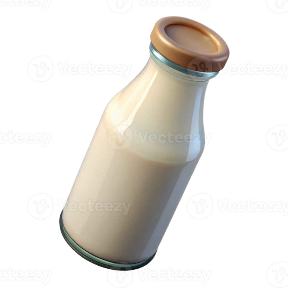 impressive rustic Glass Bottle of Milk with Cap Transparent Background genuine png