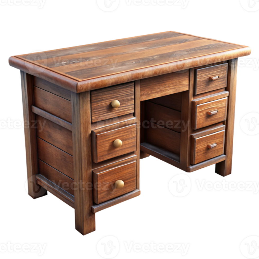 wonderful creative Wooden Desk Cutout with Drawers Transparent Background genuine png