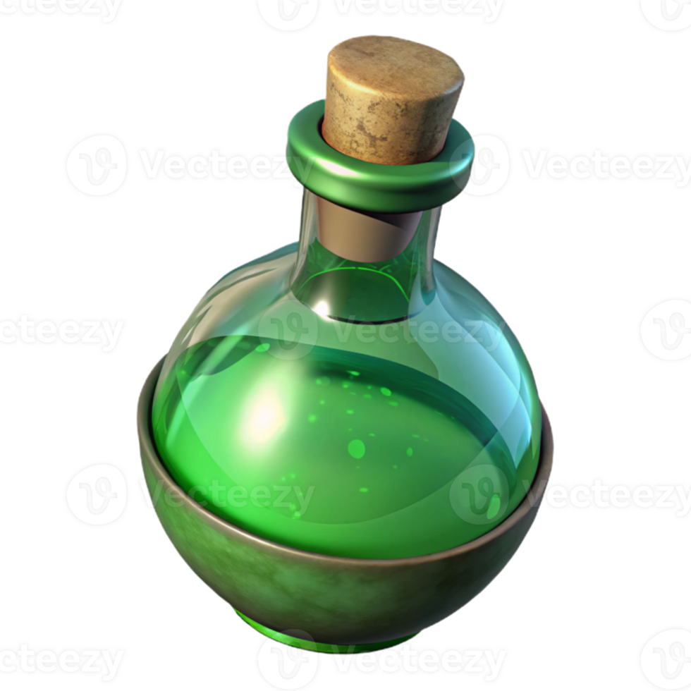 elegant rustic Glass Bottle Vintage Style Cutout with Green Tint detailed png
