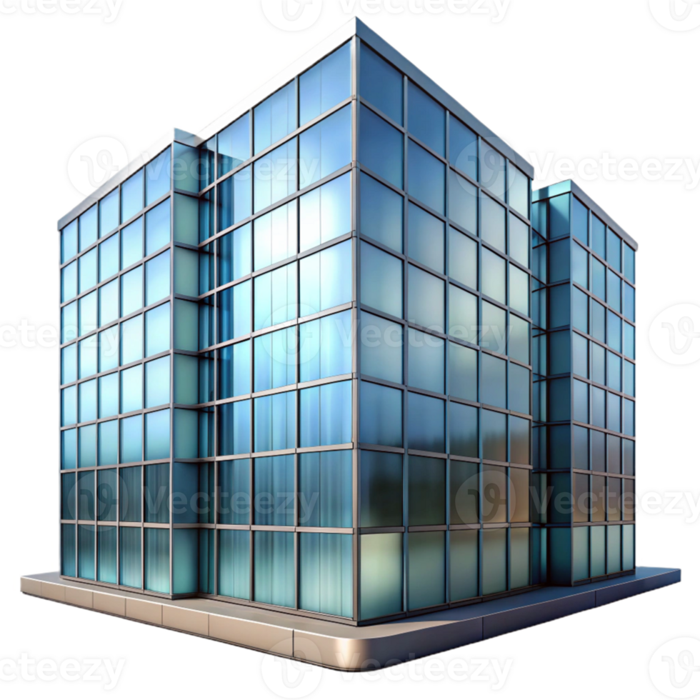 elegant abstract Glass Building Facade Reflective Surface Isolated authentic png