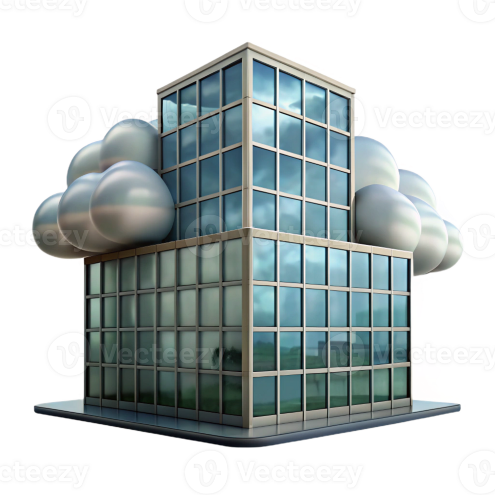 beautiful creative Glass Building Reflection Cloud Patterns Transparent Element png