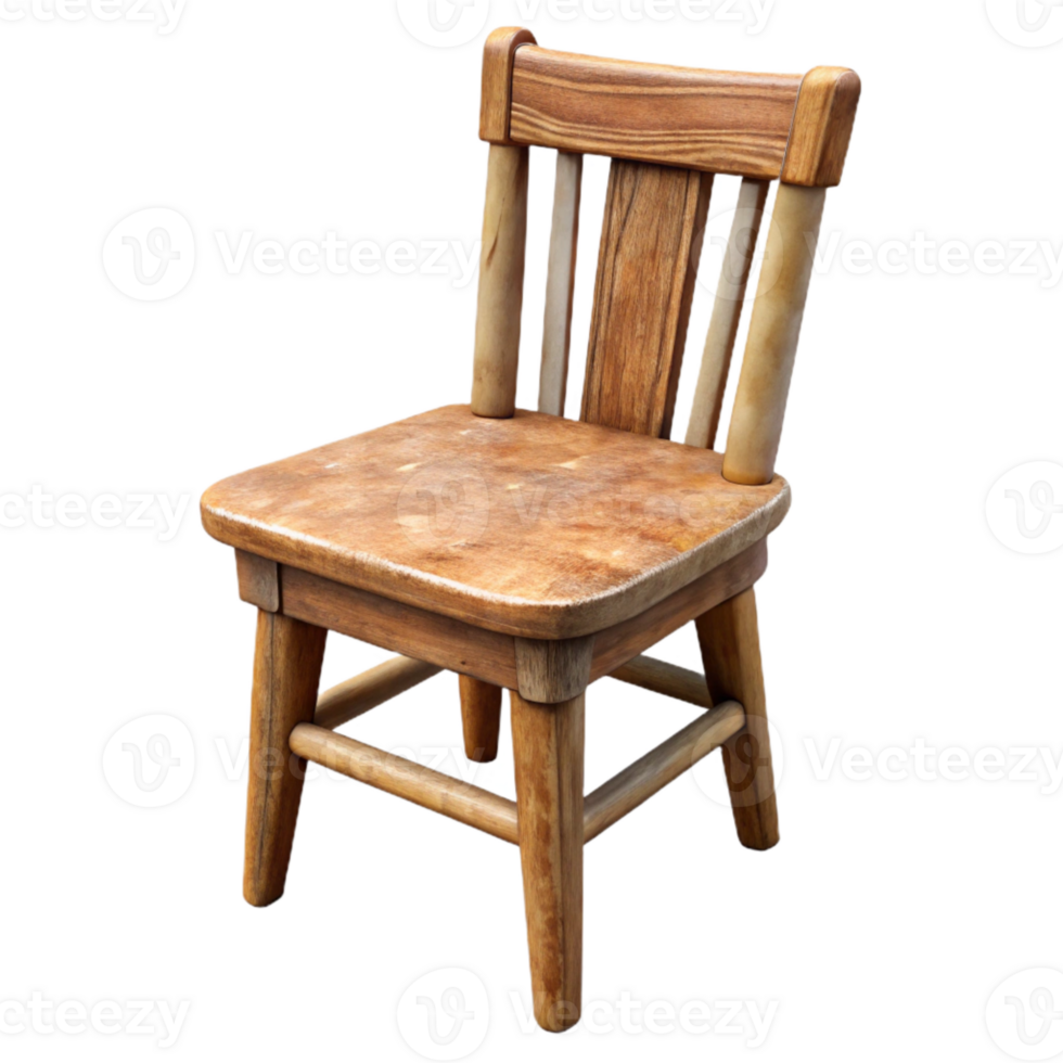 beautiful abstract Wooden Dining Chair Front View Transparent Background premium png