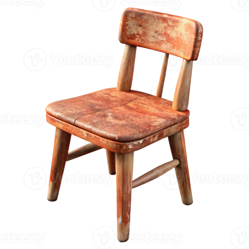 serene modern Wooden Dining Chair Front View Transparent Background high quality png