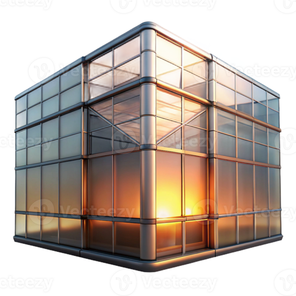 Glass Building Reflection Sunset Hues Transparent Element png