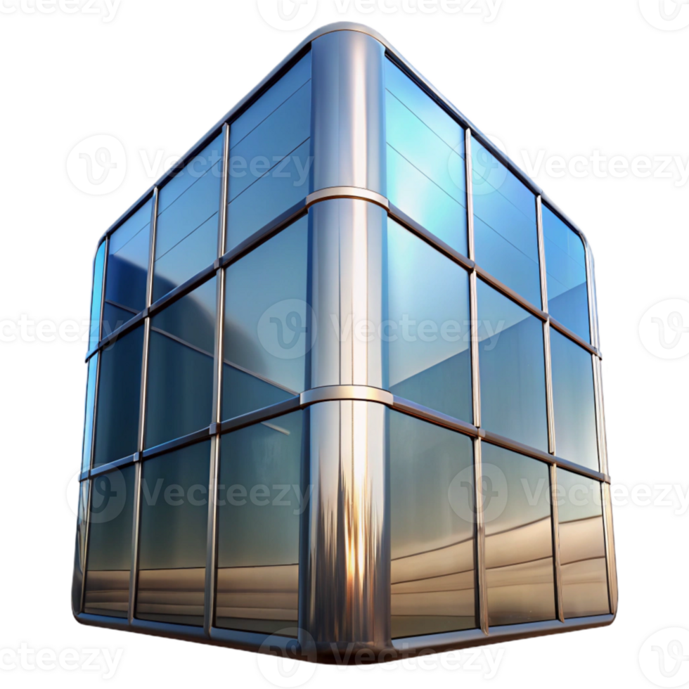Glass Curtain Wall Reflection Isolated Element png