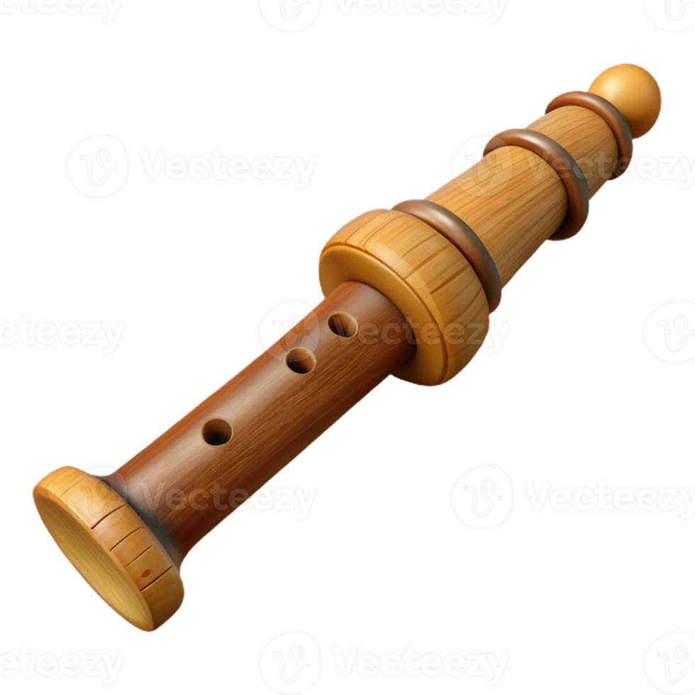 extraordinary vintage Wooden Flute Isolated with Transparent Background exclusive png