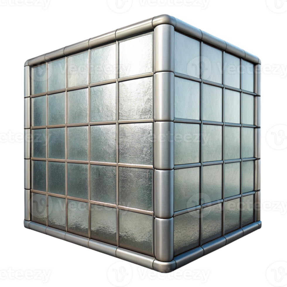 vibrant contemporary Glass Curtain Wall with Grid Pattern Isolated authentic png