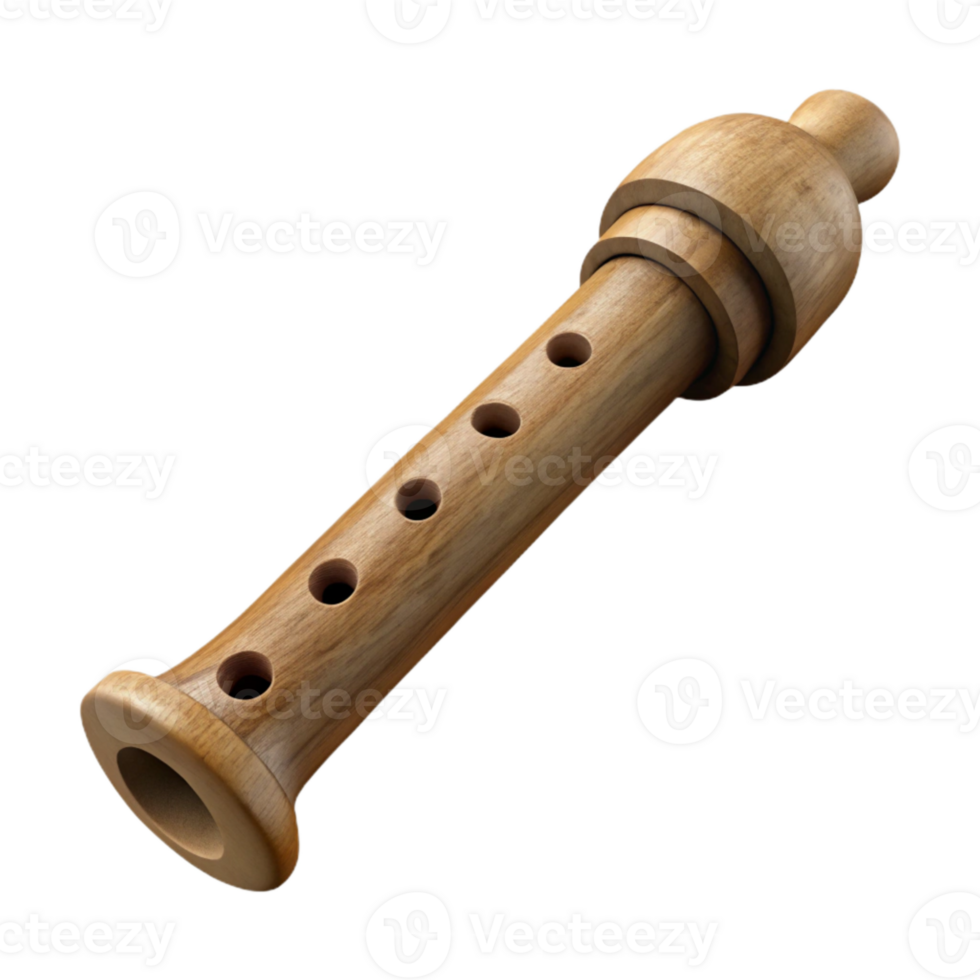 extraordinary rustic Wooden Flute Side View Cutout Element professional png