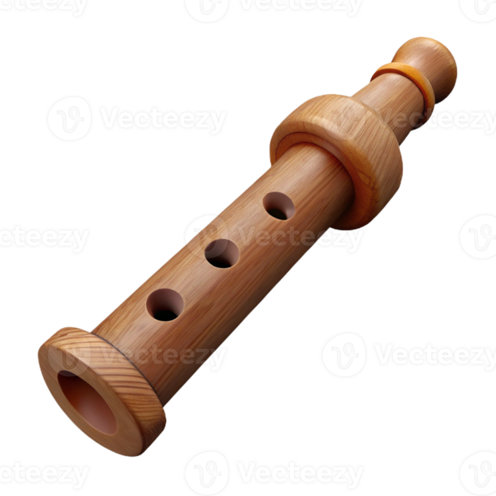 stunning modern Wooden Flute Side View Cutout Element high resolution png