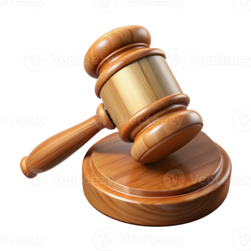 wonderful artistic Wooden Gavel Front View with Sound Block Cutout genuine png
