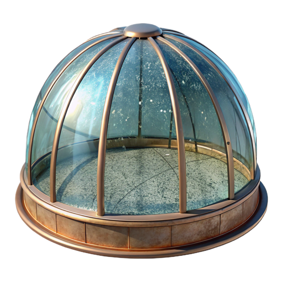 serene modern Glass Dome Structure Sky View Transparent Element detailed png