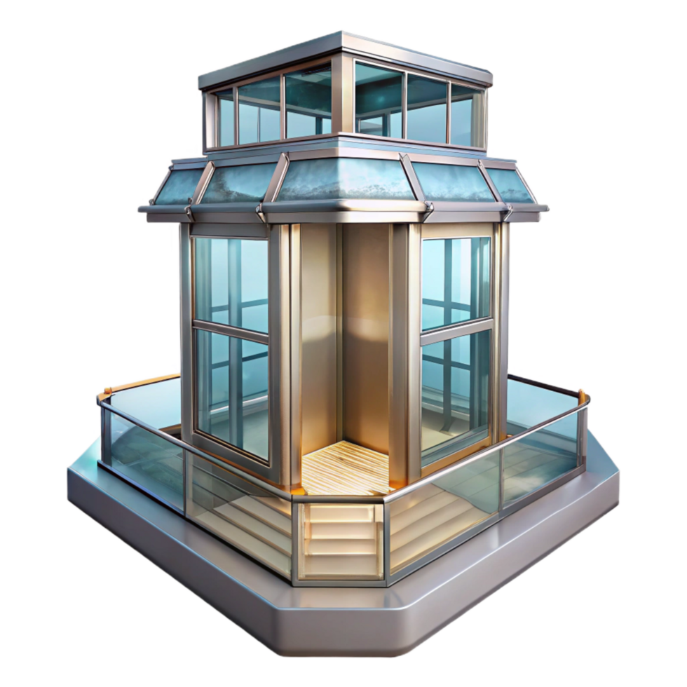 serene modern Glass Elevator in Building Transparent detailed png
