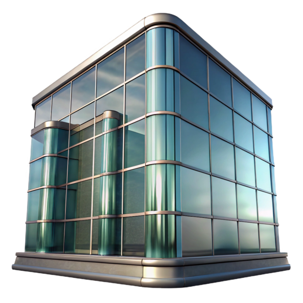 stunning classic Glass Facade Reflection Cutout Element high resolution png