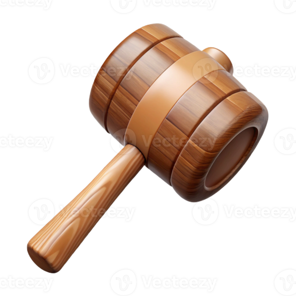 elegant artistic Wooden Mallet Side View Isolated Cutout genuine png