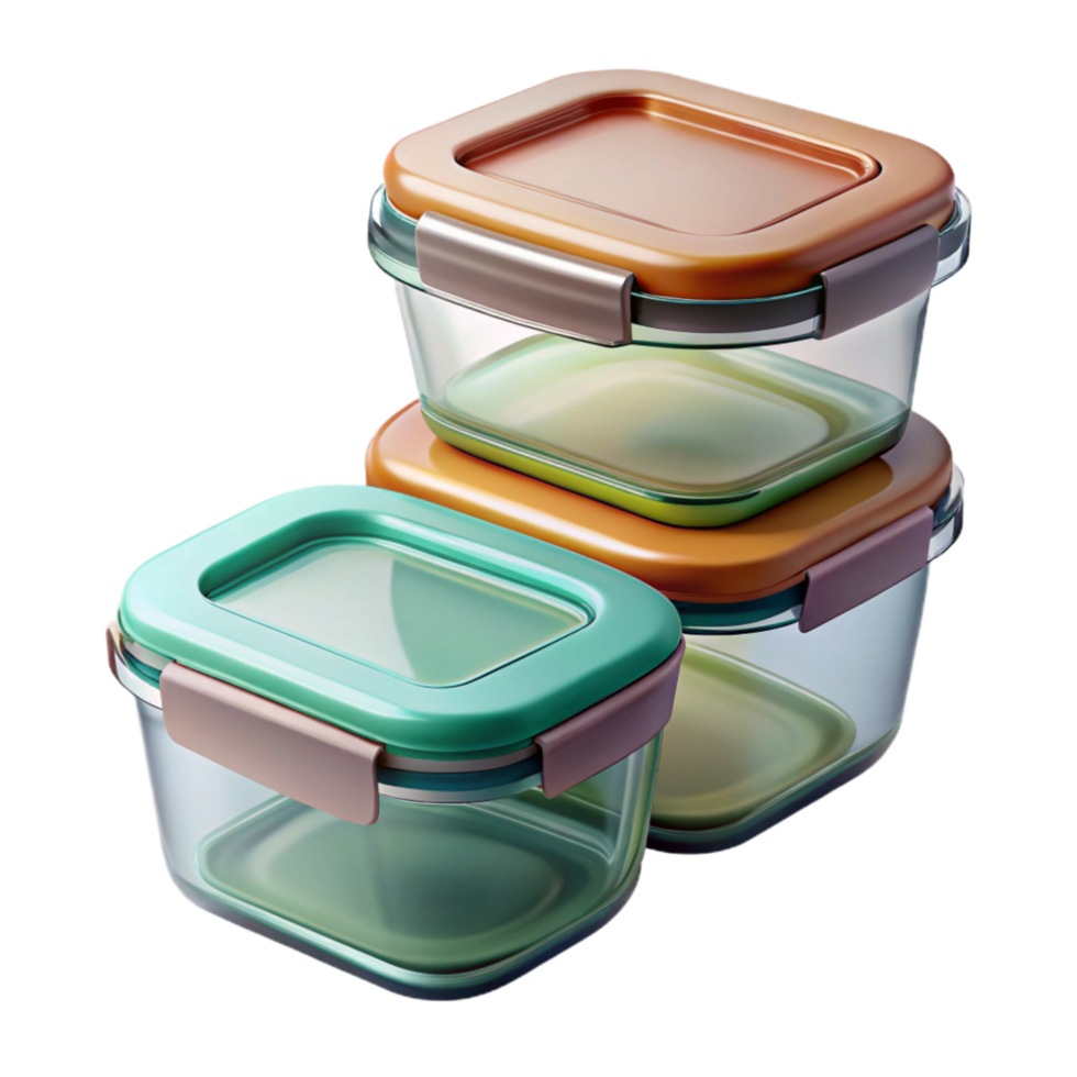 stunning minimalist Glass Food Storage Containers Set Isolated Cutout high quality png