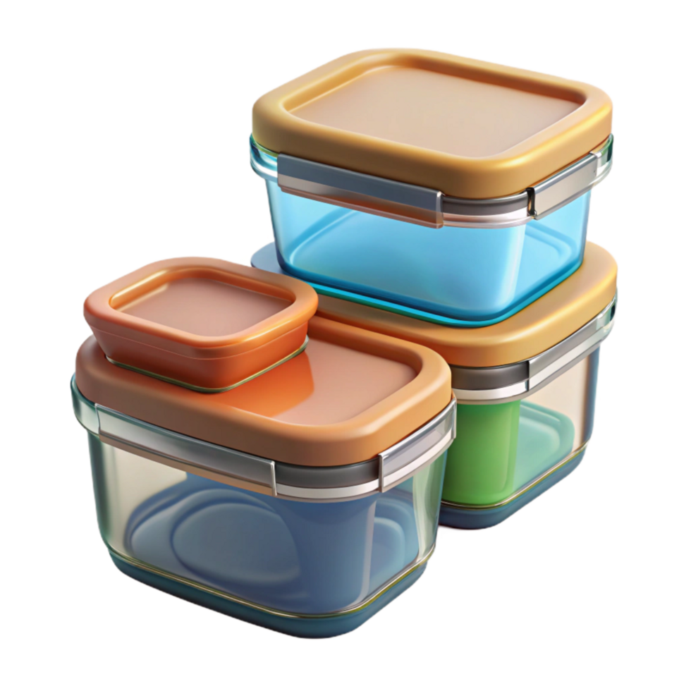 dramatic abstract Glass Food Storage Containers Set Isolated Cutout premium png