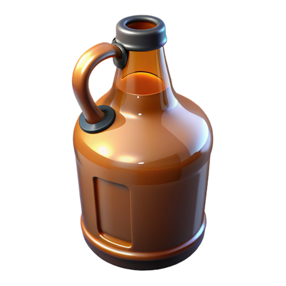 vibrant traditional Glass Growler Filled with Craft Beer Isolated detailed png