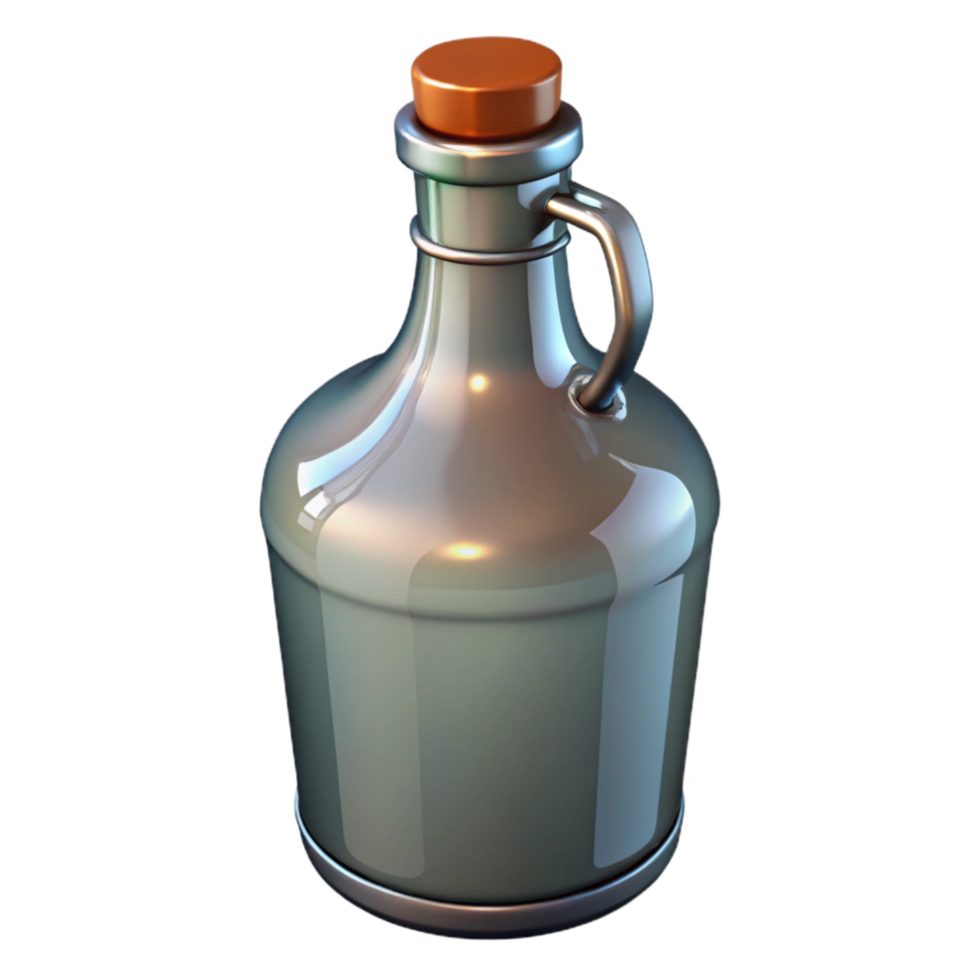 stunning modern Glass Growler with Swing Top Closure Isolated png