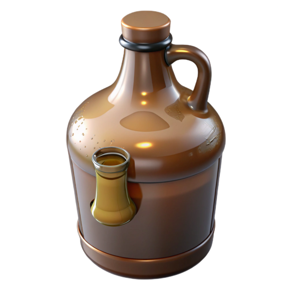 impressive creative Glass Growler Filled with Craft Beer Isolated authentic png