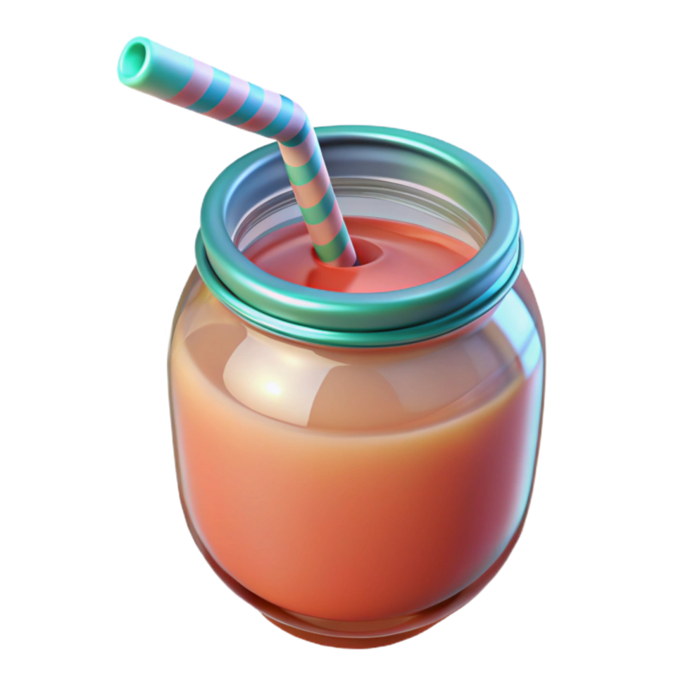 stunning rustic Glass Jar Drinking Glass with Straw Summer Drink Isolated Element high quality png
