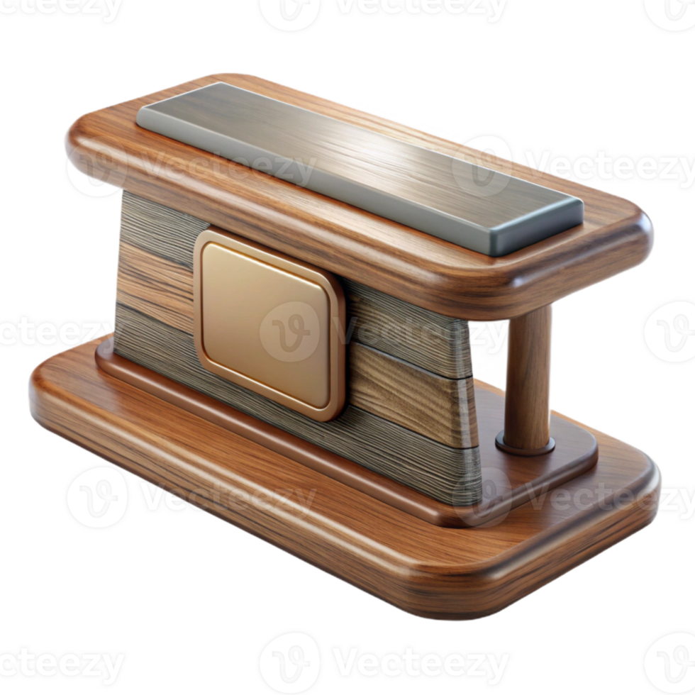 vibrant traditional Wooden Nameplate on Desk with Transparent Background high resolution png