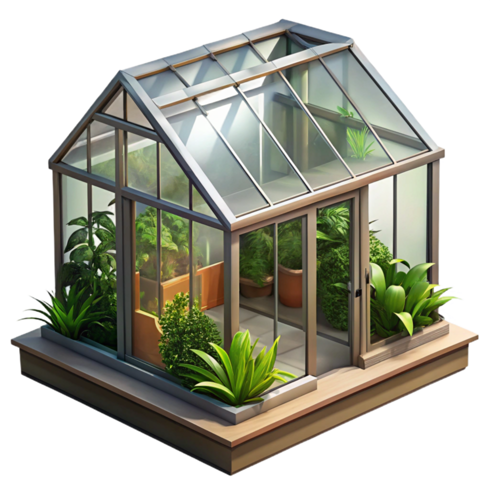 wonderful abstract Glass Greenhouse in Garden Transparent png