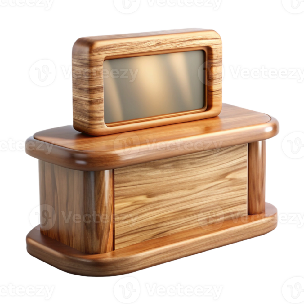 extraordinary abstract Wooden Nameplate on Desk with Transparent Background detailed png