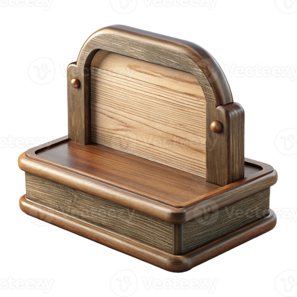 wonderful vintage Wooden Nameplate on Desk with Transparent Background premium png