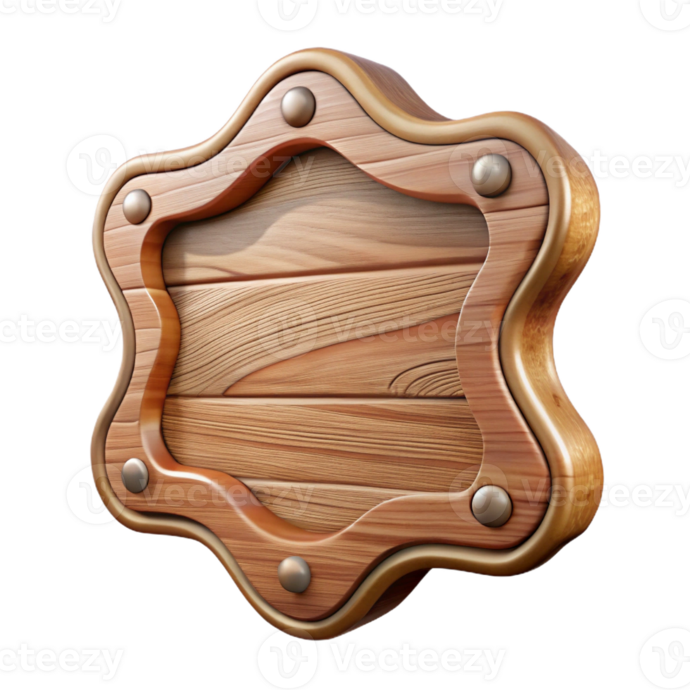 dramatic vintage Wooden Nameplate with Engraved Text Transparent Background detailed png