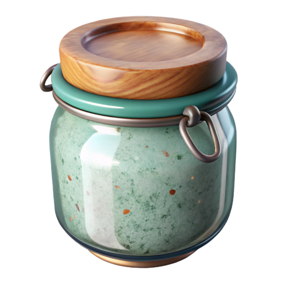 serene contemporary Glass Jar Food Storage Container Kitchen Accessory Isolated Element genuine png