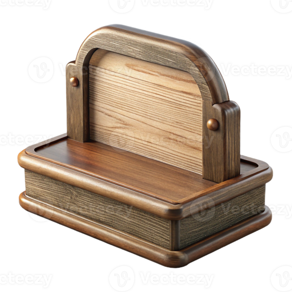 wonderful classic Wooden Nameplate on Desk with Transparent Background original png