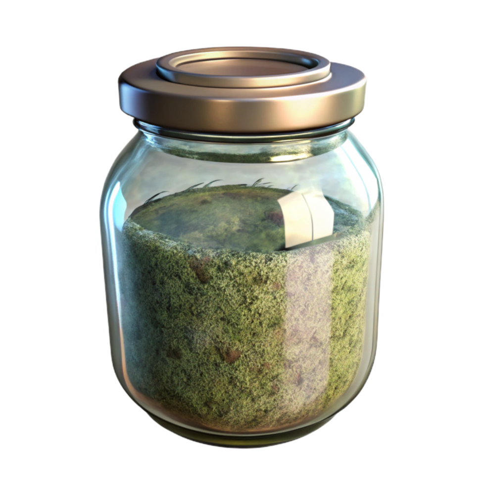 Glass Jar of Herbs Dried Leaves Transparent Background png
