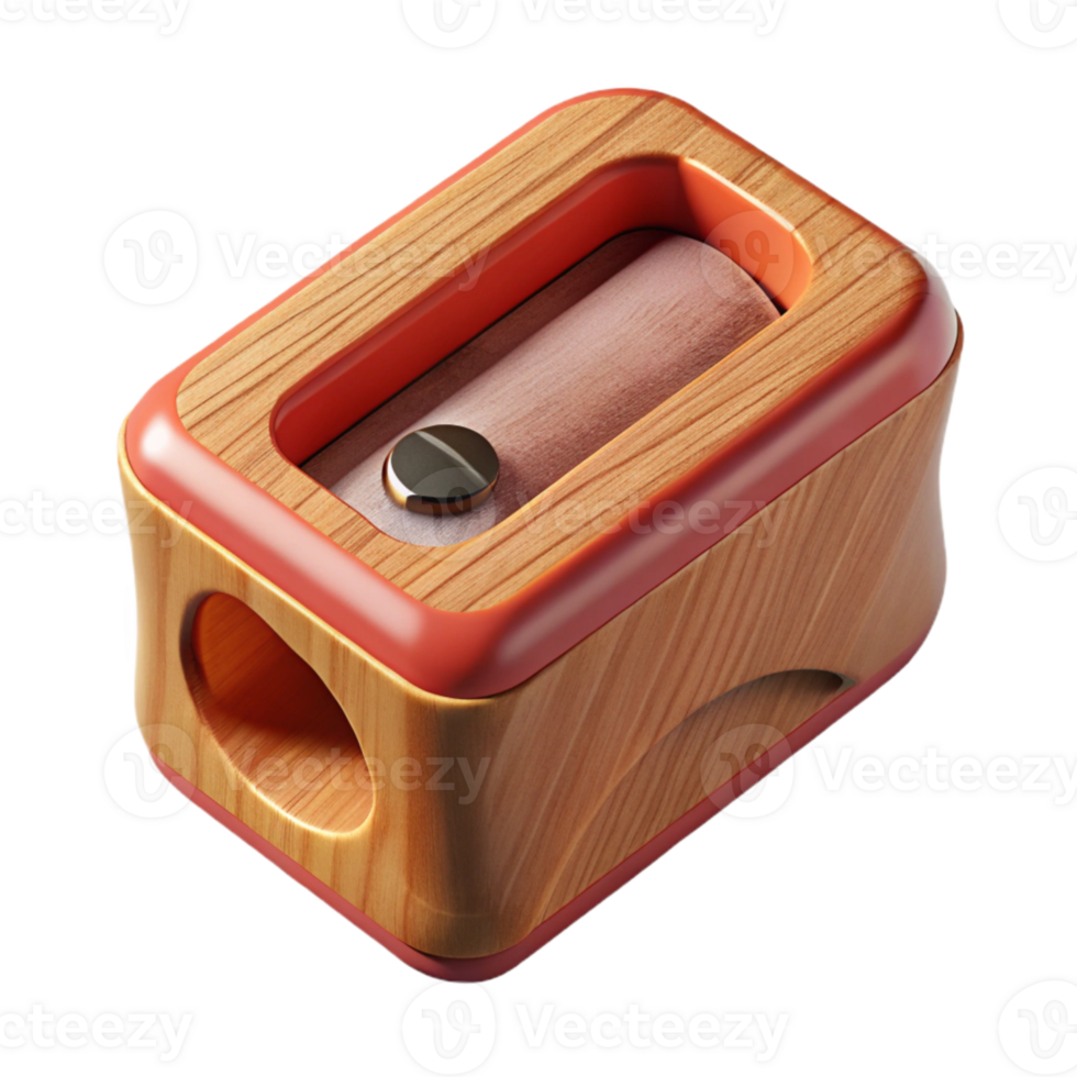 elegant minimalist Wooden Pencil Sharpener Transparent Background high resolution png