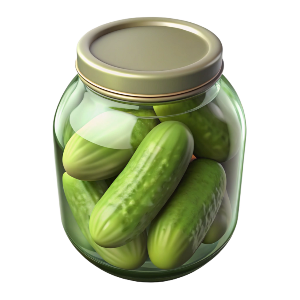 impressive creative Glass Jar of Pickles with Dill Transparent Background genuine png