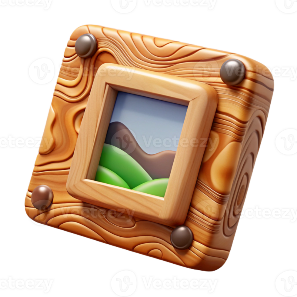 magnificent modern Wooden Picture Frame Landscape Orientation Cutout png