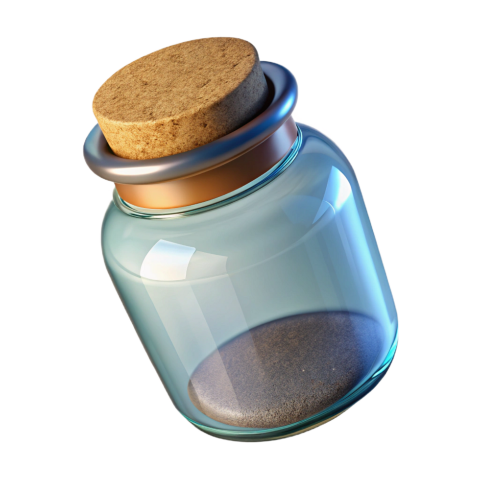 wonderful traditional Glass Jar with Cork Lid Transparent Background Cutout high quality png