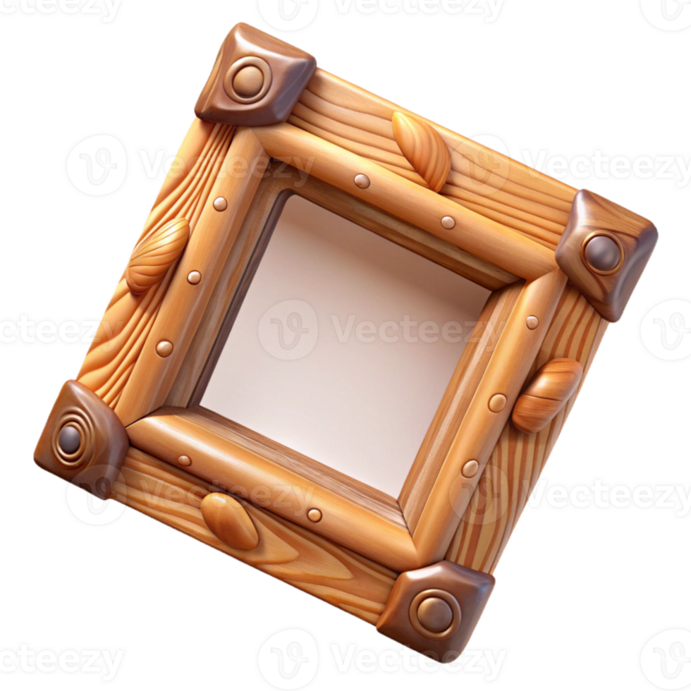 impressive abstract Wooden Picture Frame Top View Cutout premium png