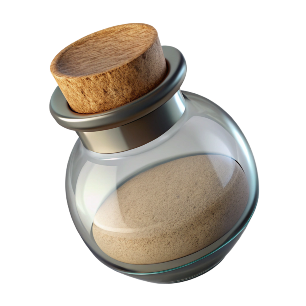 elegant traditional Glass Jar with Cork Lid Transparent Background Cutout detailed png
