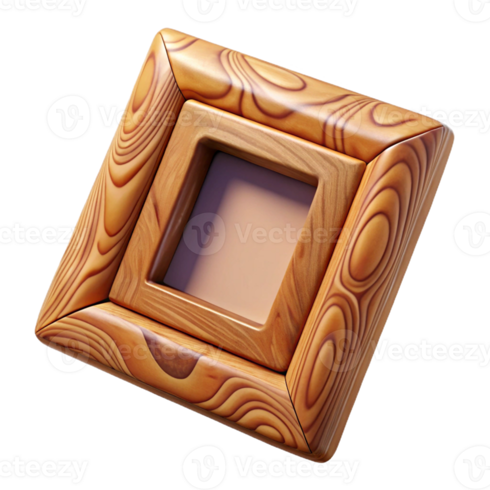 elegant traditional Wooden Picture Frame Top View Cutout premium png