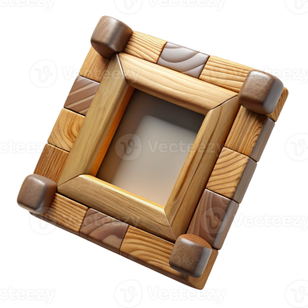 impressive vintage Wooden Picture Frame Top View Cutout premium png