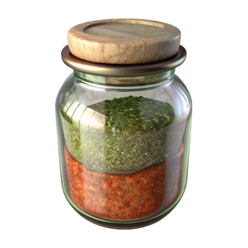 dramatic vintage Glass Jar with Dried Herbs and Spices Transparent Background professional png