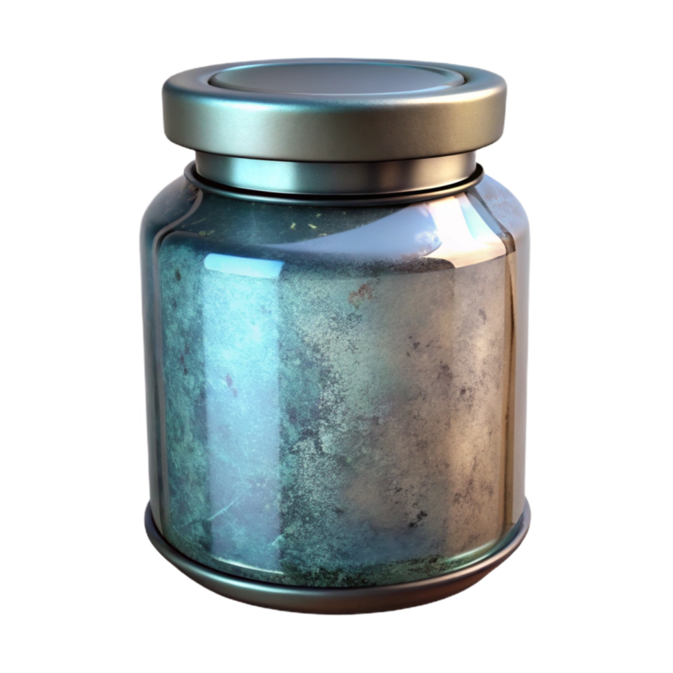 magnificent abstract Glass Jar with Metal Lid Isolated Transparent Background detailed png
