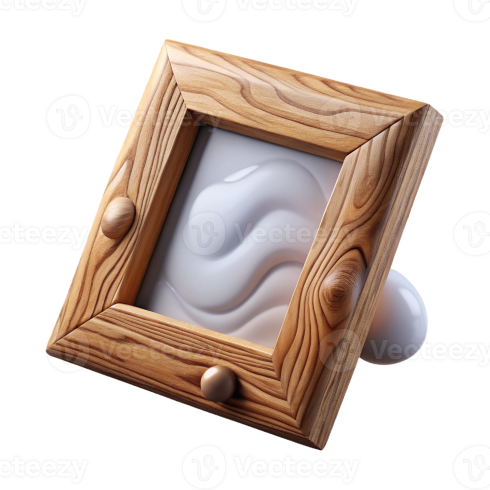 impressive contemporary Wooden Picture Frame with White Mat Transparent Background high quality png