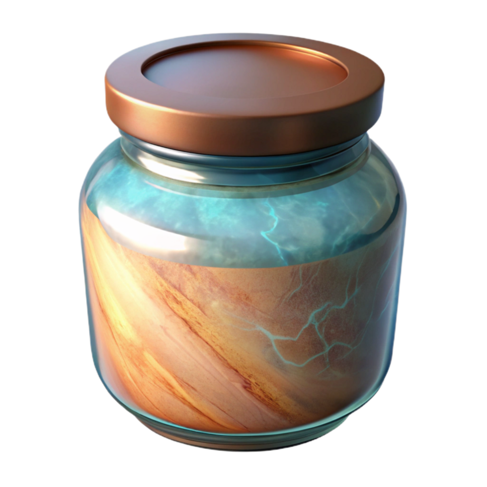 serene artistic Glass Jar with Lid Isolated authentic png