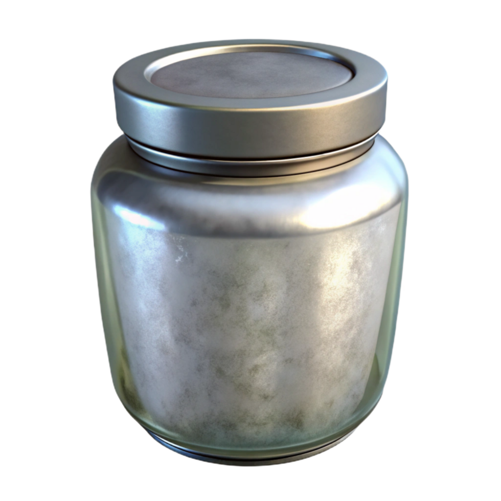 elegant abstract Glass Jar with Metal Lid Isolated Transparent Background authentic png