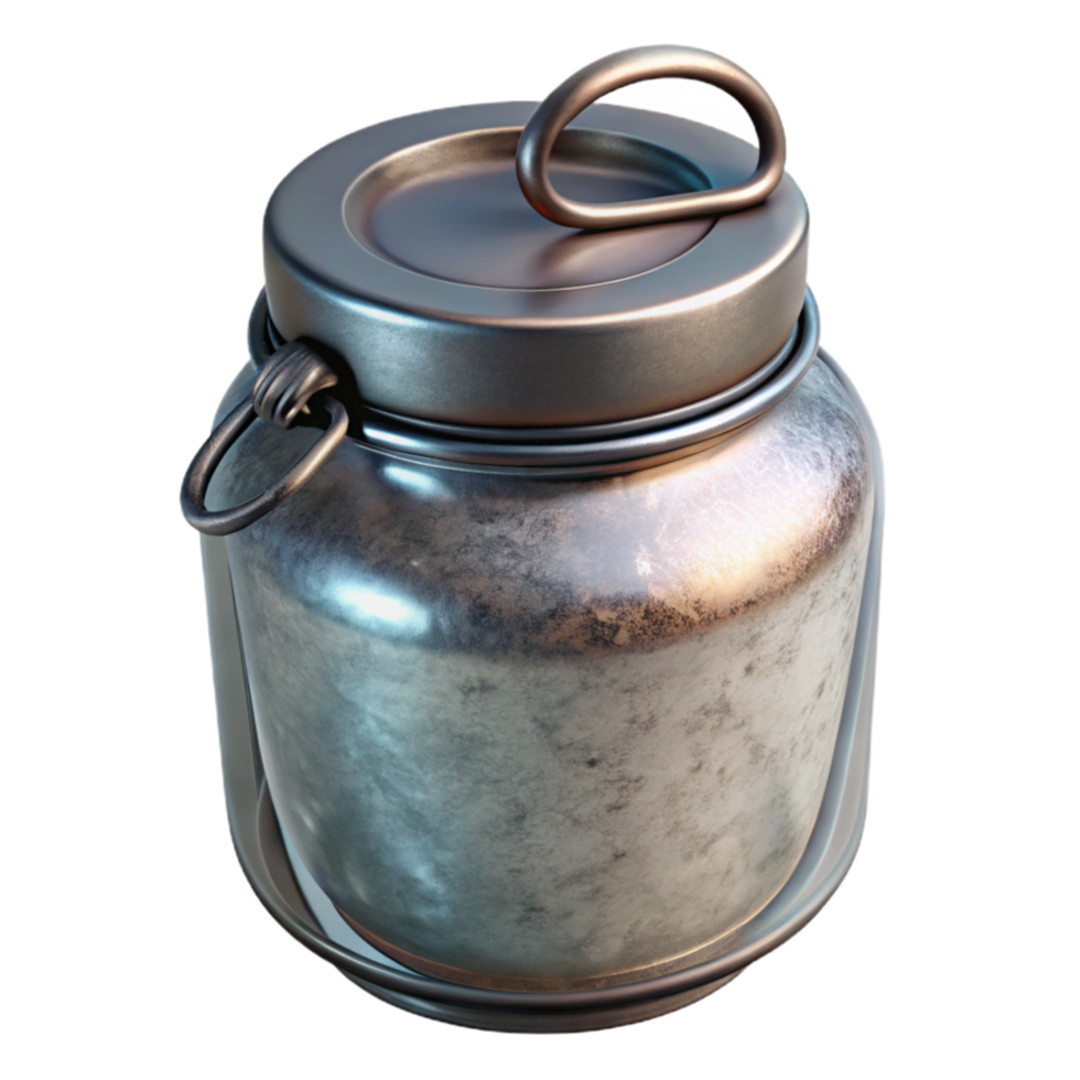 impressive abstract Glass Jar with Metal Lid Isolated Transparent Background high resolution png