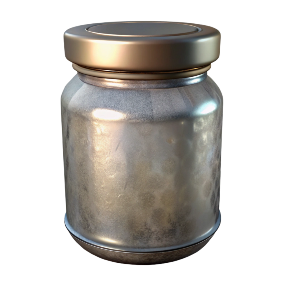 vibrant contemporary Glass Jar with Metal Lid Isolated Transparent Background genuine png